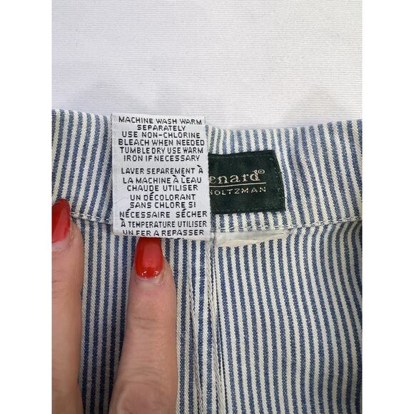 Harve Benard Vtg 90s Women's Blazer White Blue Striped Nautical Women’s L Cotton - Picture 9 of 13